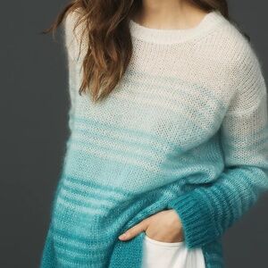 Anthropologie Turquoise Ombre Tunic Knit Sweater